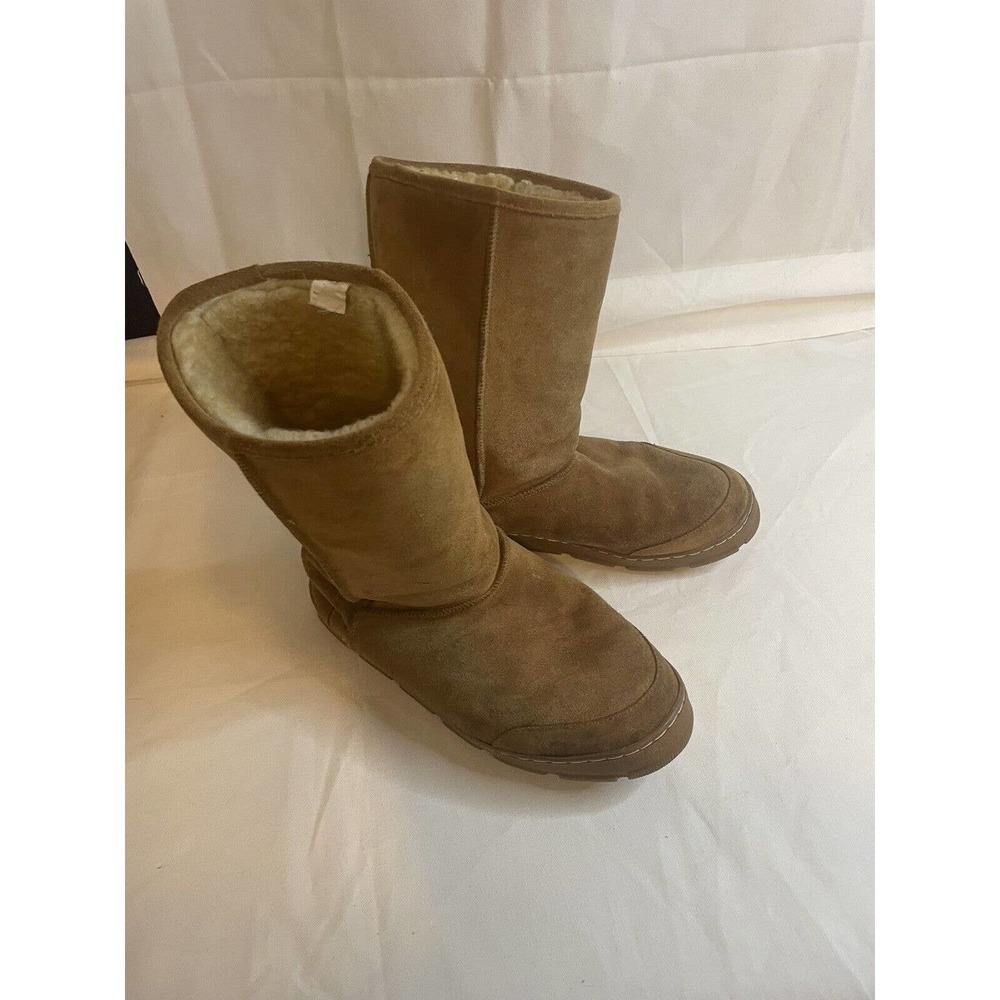GUIDE GEAR BROWN LEATHER MID CALF FLAT BOOTS WOMENS SIZE 10M
